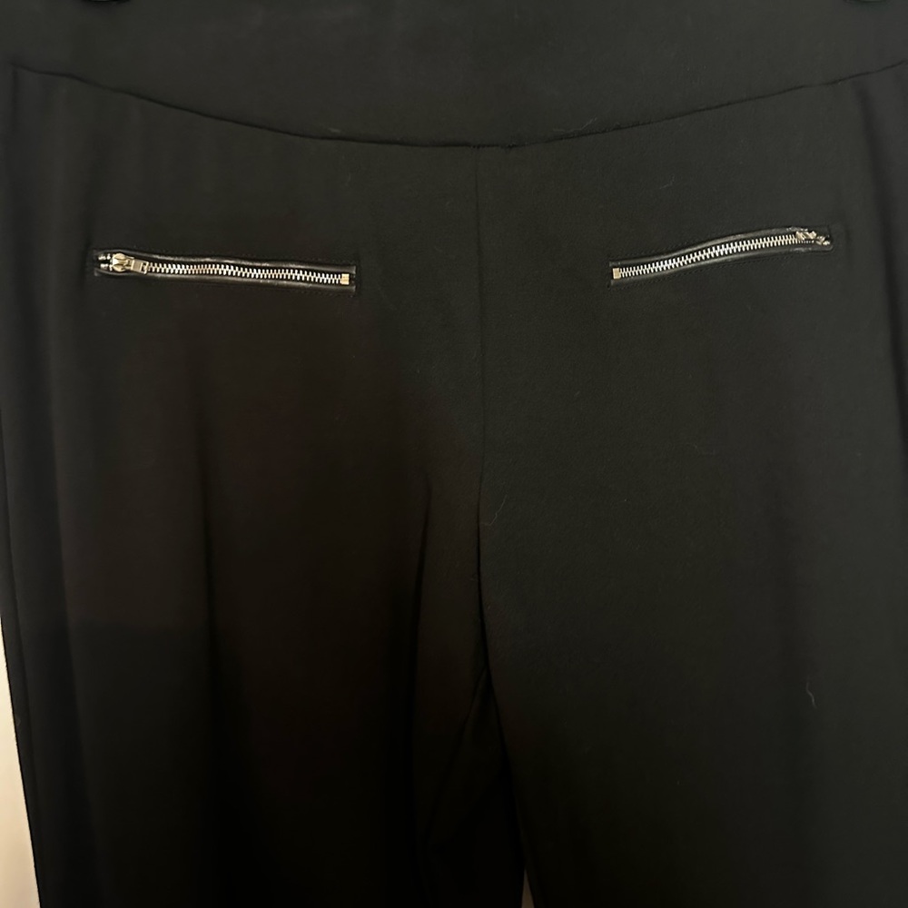 City Chic Black Trousers with Sleek Zipper Details